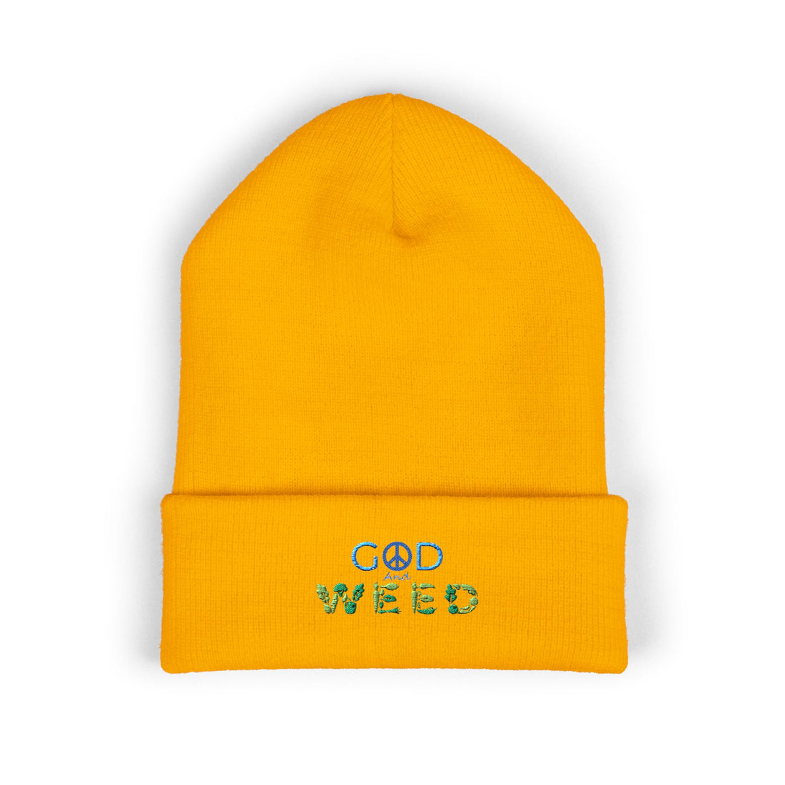 Classic Cuffed Beanie — Embroidered "Good Weed" Floral Logo