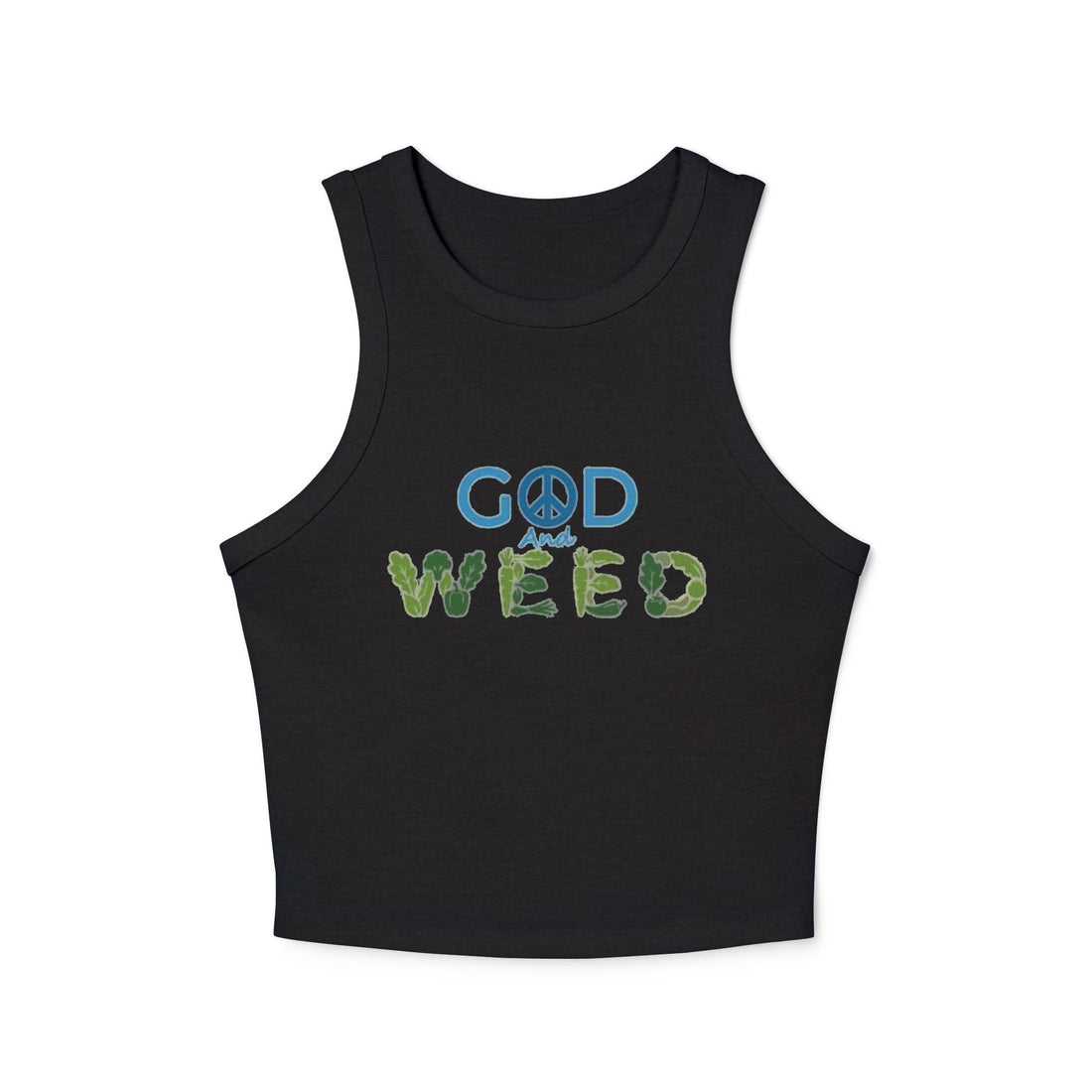 God & Weed Women's Racerback Crop Tank Clothing