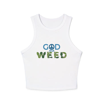 God & Weed Women's Racerback Crop Tank Clothing