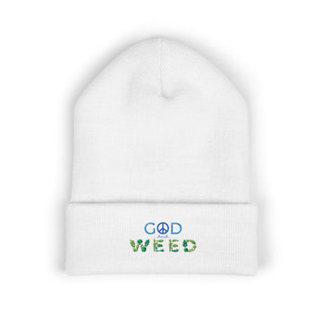 Classic Cuffed Beanie — Embroidered "Good Weed" Floral Logo