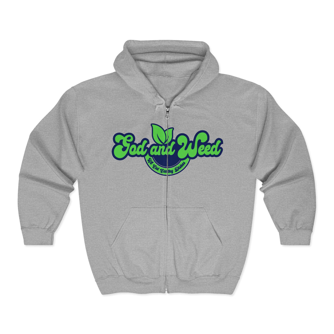 God and Weed Vintage Zip Clothing Hoodie