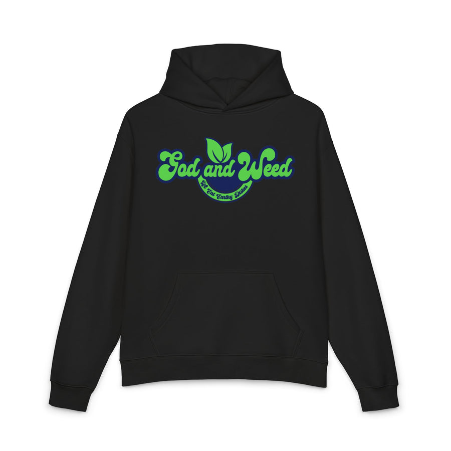 GOD AND W E E D Relaxed Script Clothing Hoodie