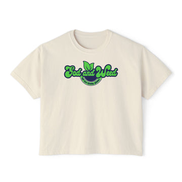 GOD AND W E E D Women's Boxy Clothing Tee